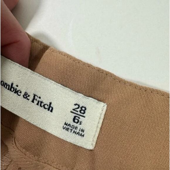 ABERCROMBIE & FITCH Sloane Tailored Pant Tan Wide Leg Sz 28/6S NWT $90 {GG29} - Picture 11 of 11